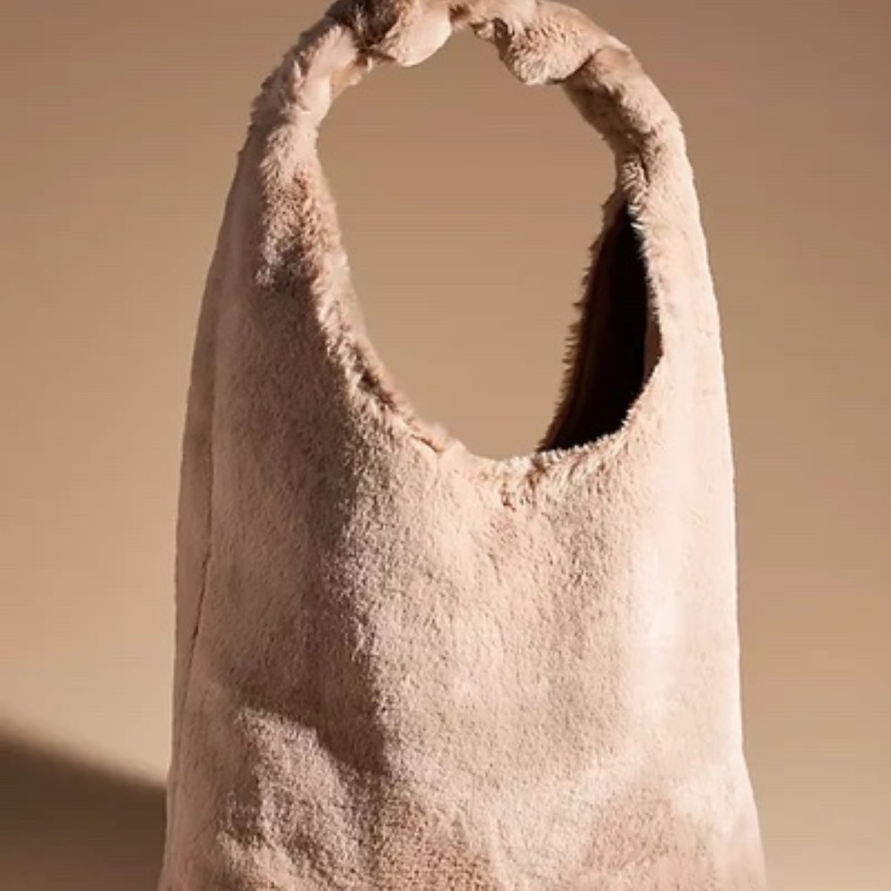 ANTHROPOLOGIE Faux Fur Knotted Bag